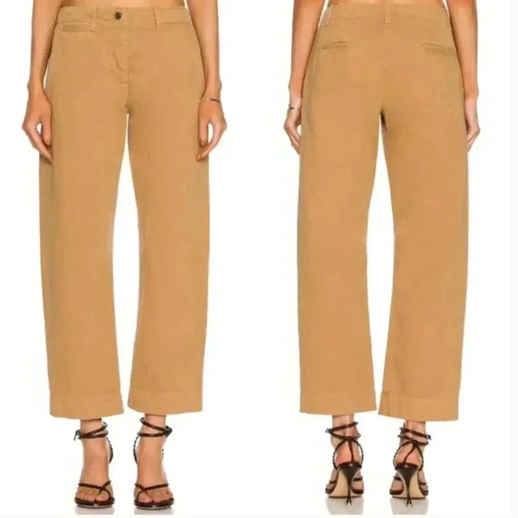 NWT Nili Lotan Tomboy Cuff Wide Leg Utility Pant Trouser in Fawn Tan Size 2 - Picture 3 of 9